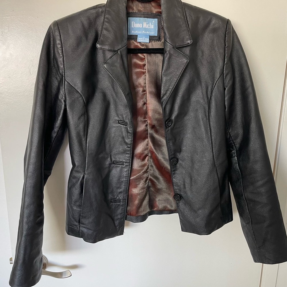 Sexy Leather Biker Jacket - Donna Michi Leather Jacket XS